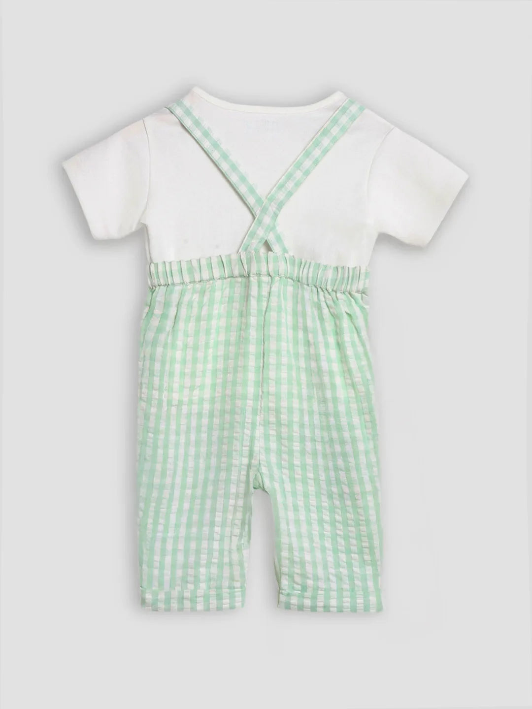 Carrots Cotton Tee & Gingham Dungaree Set