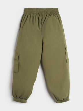 Timeless Olive Cotton Cargo Joggers