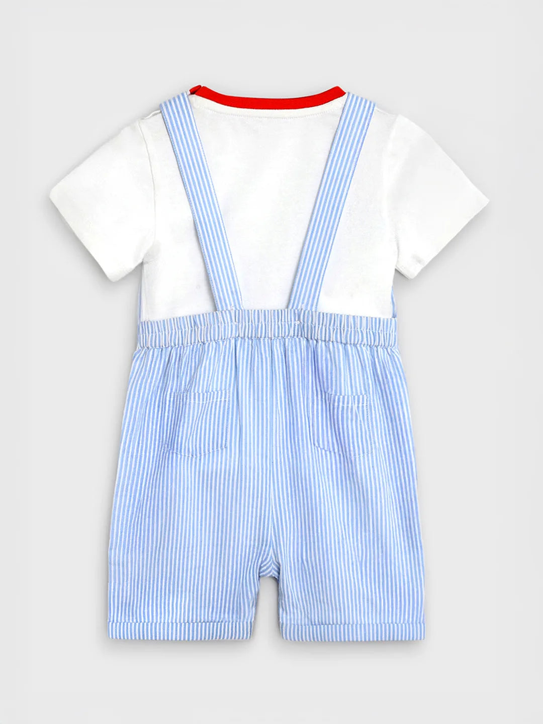 Broccoli Cotton Tee & Dungaree Set