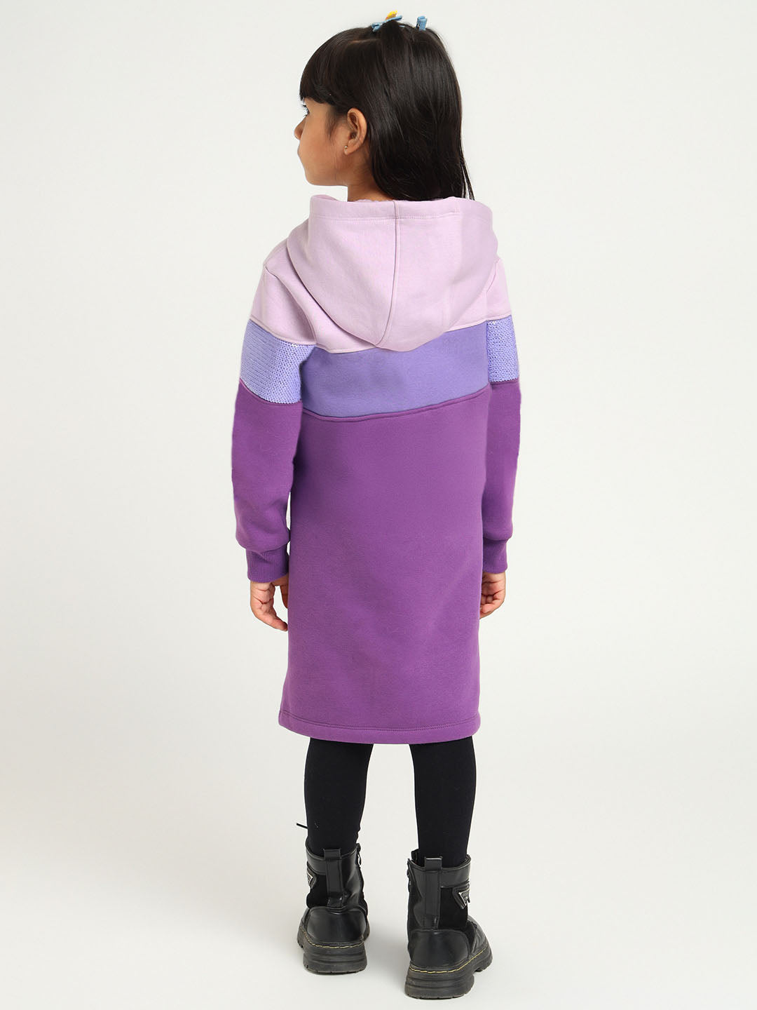 Violet Sequined Hooded Sweatshirt Dress