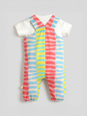 Flowline Striped Cotton Dungaree with Tee