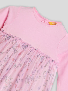 Printed Pink Tulle Dress Somersault