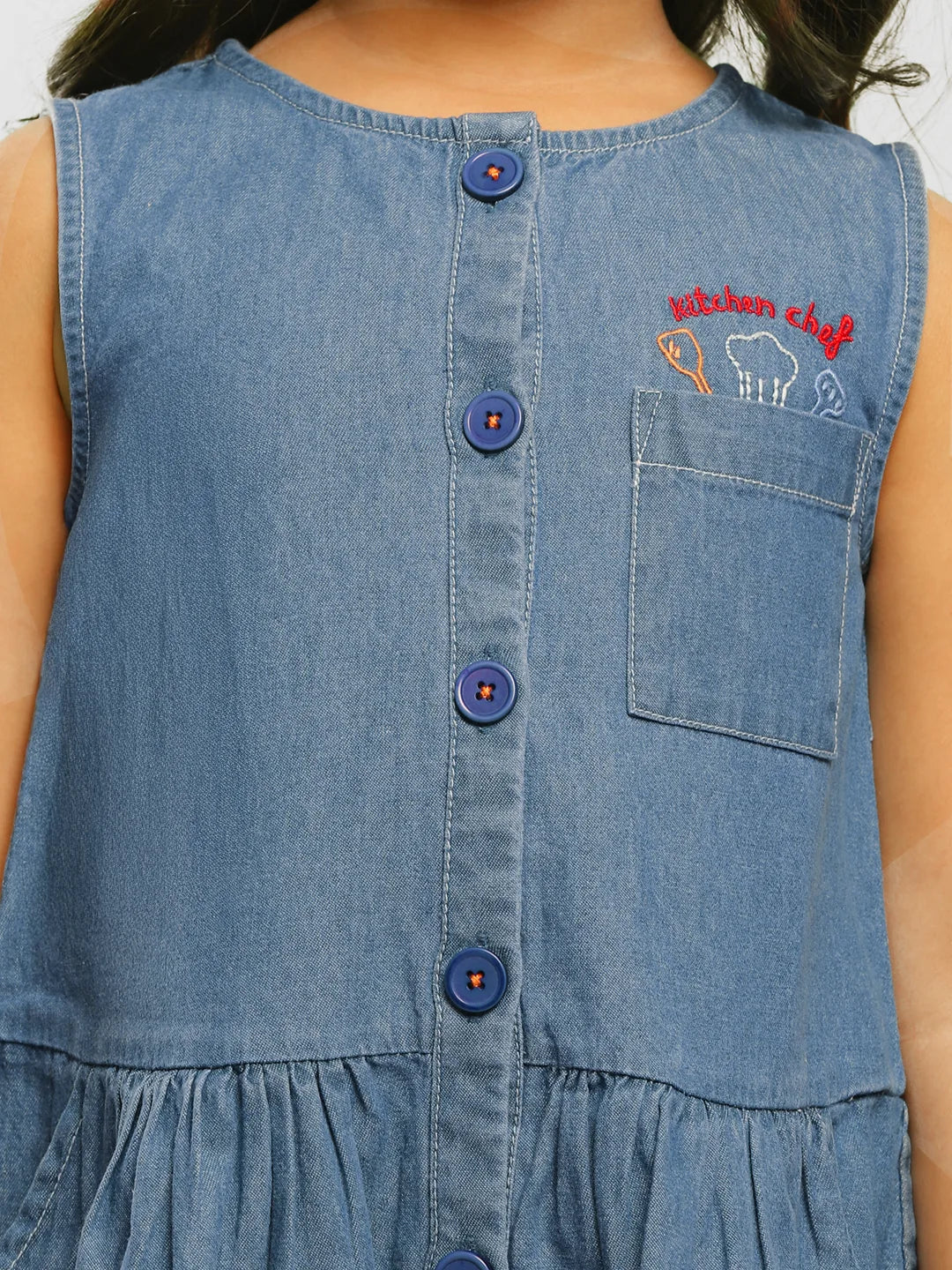 Kitchen Chef Cotton Denim A-Line Dress