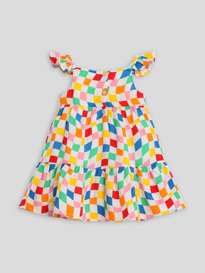 Happy Crooked Cotton Tiered A-Line Dress