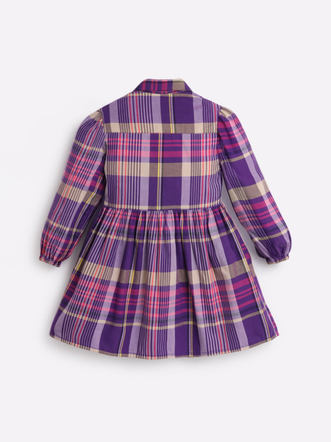 Collared A-Line Plaid Dress