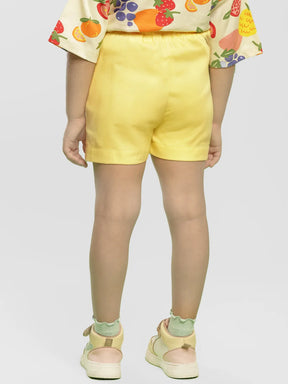 Lemon Knot Cotton Shorts