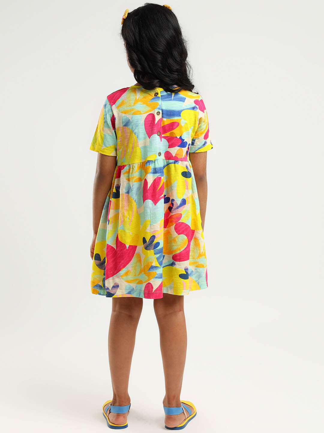 Flora Printed Cotton A-Line Dress