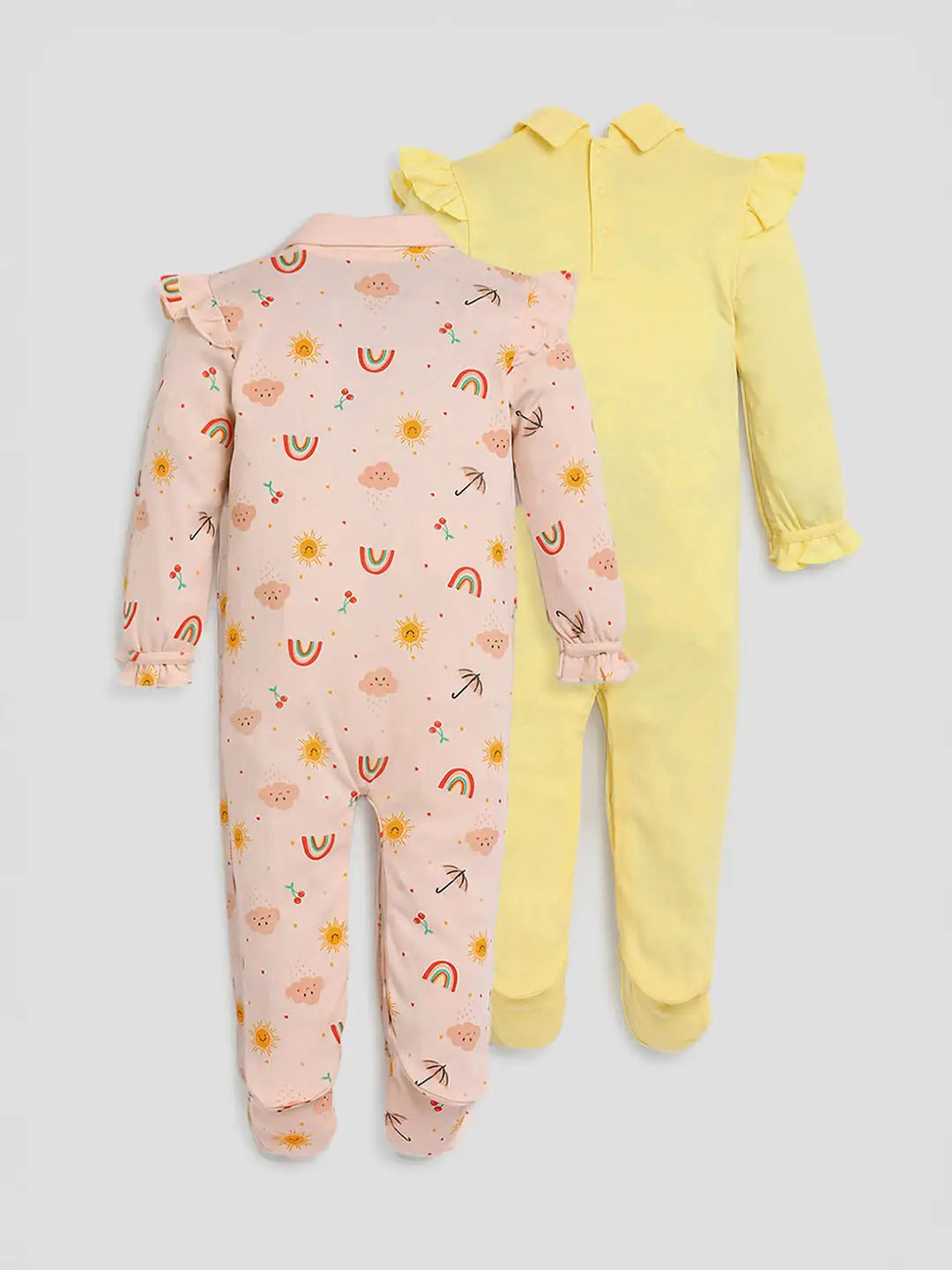 Chasing Rainbows Footed Cotton Sleepsuit- Pack of 2