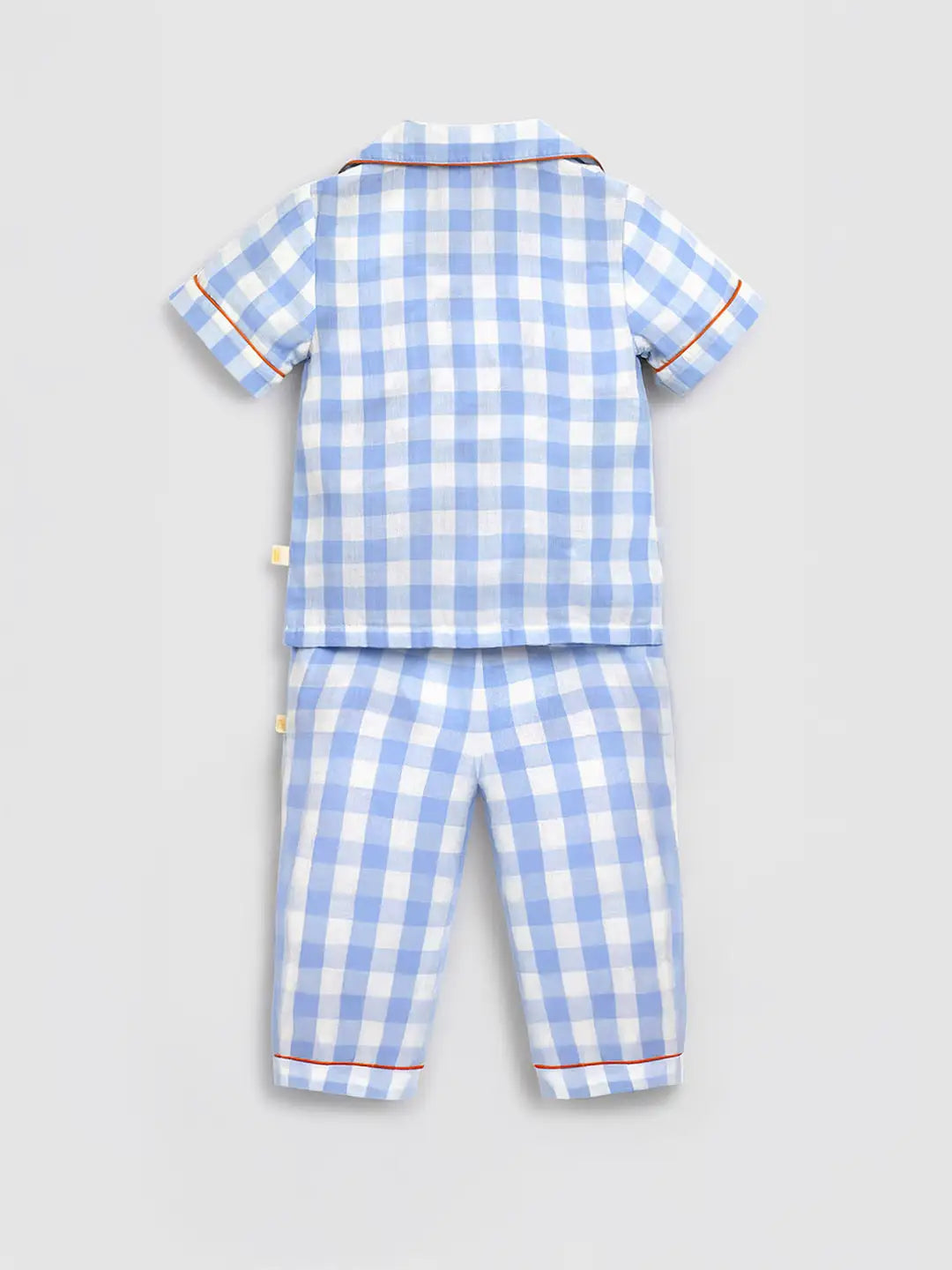 Ocean Gingham Cotton Shirt & Pants Pyjama Set