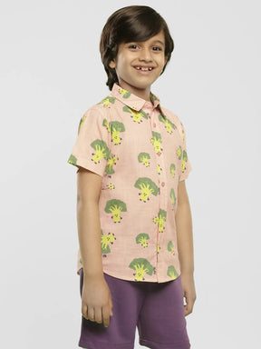 Broccoli Collared Cotton Shirt