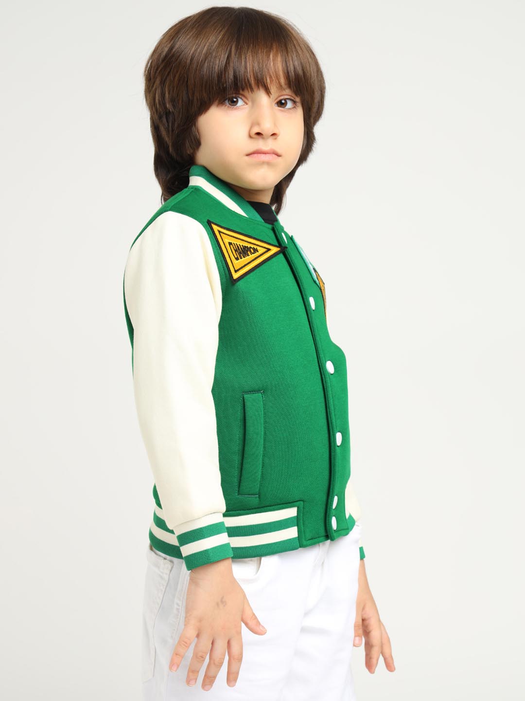 Green Champion Embroidered Varsity Jacket