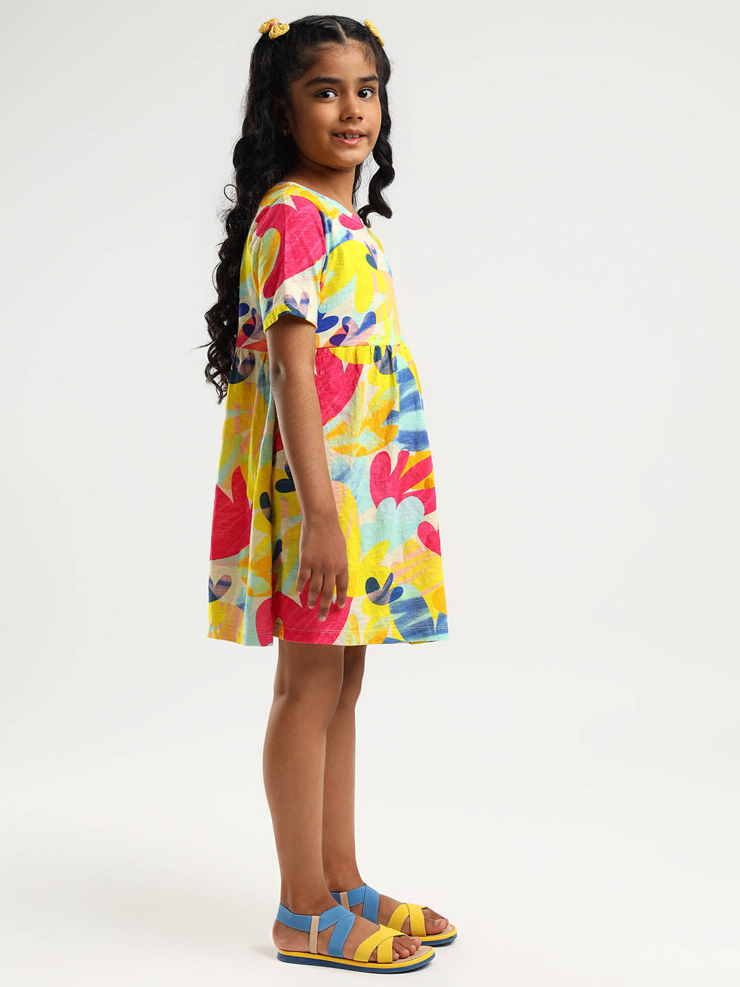 Flora Printed Cotton A-Line Dress