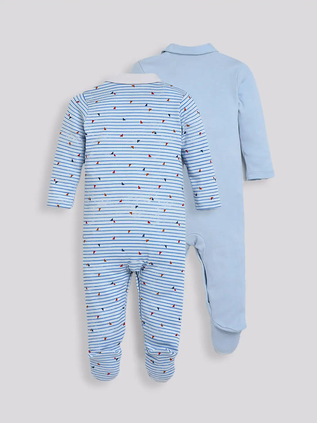 Let's Sail Footed Cotton Sleepsuit- Pack of 2