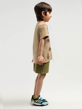 Safari Embroidered Cotton Tee & Shorts Set