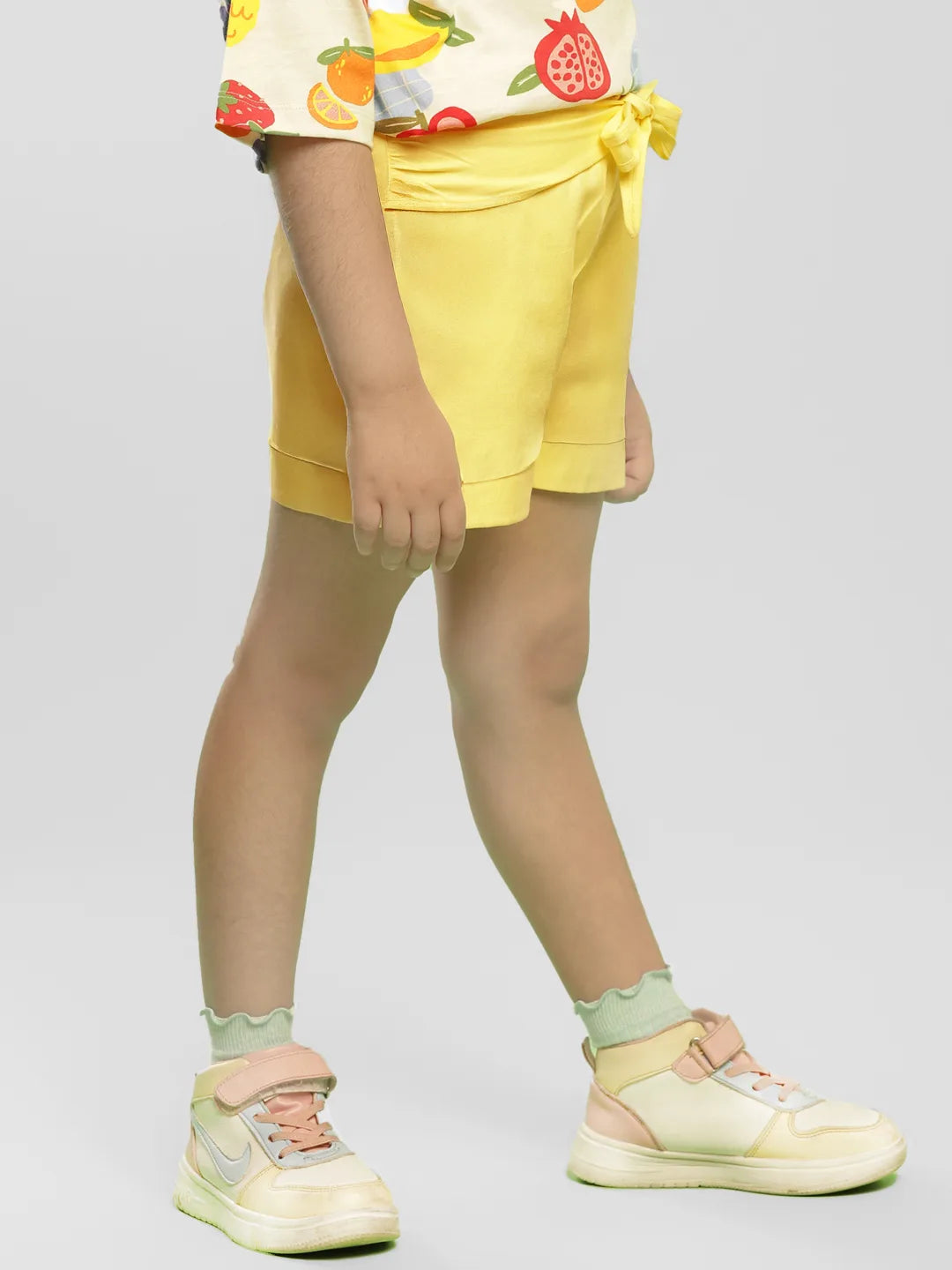 Lemon Knot Cotton Shorts