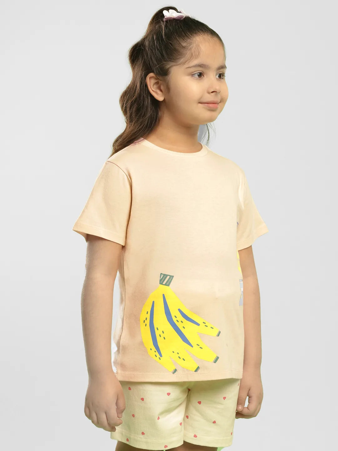 Banana Drop Shoulder Cotton Tee- Pink