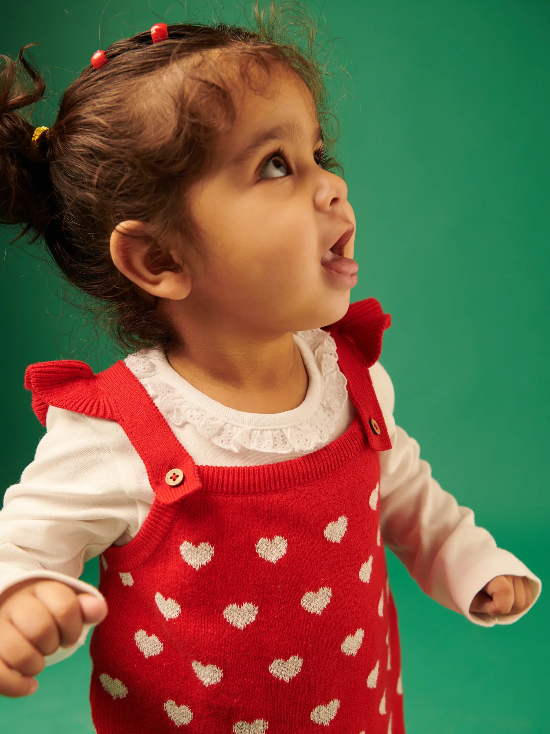 Red Heart Sweater Dress With Tee and Tights Somersault