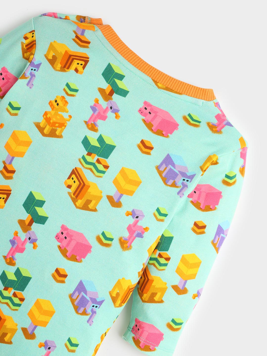 Pixel Jungle Cotton Sleepsuit with Mittens