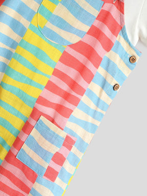 Flowline Striped Cotton Dungaree with Tee