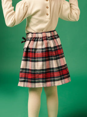 Festive Checkered Skirt Somersault