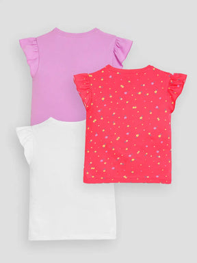 Grow Together Flutter Sleeves Cotton Top- Pack of 3