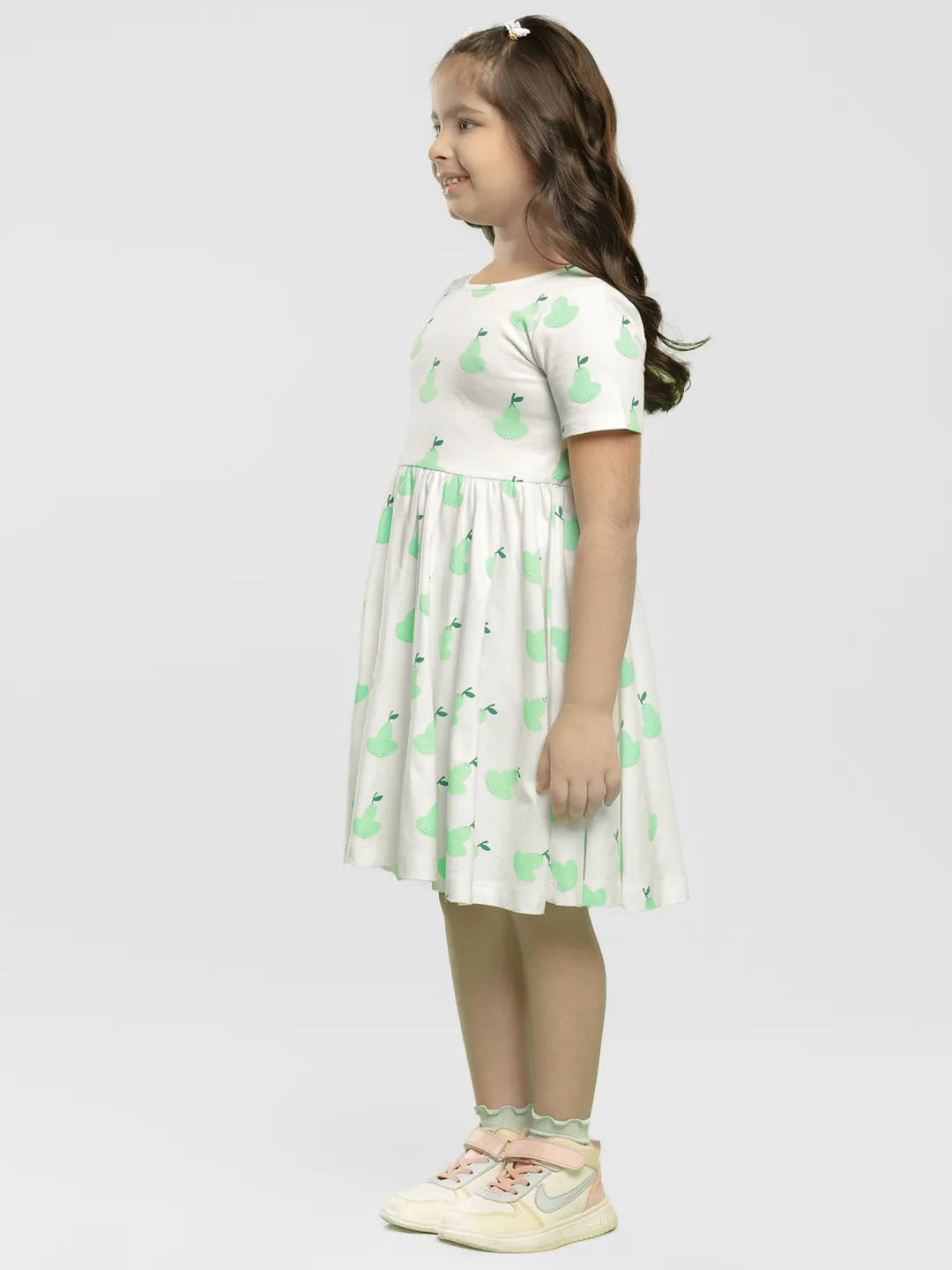 Pear Goodness Cotton A-Line Dress