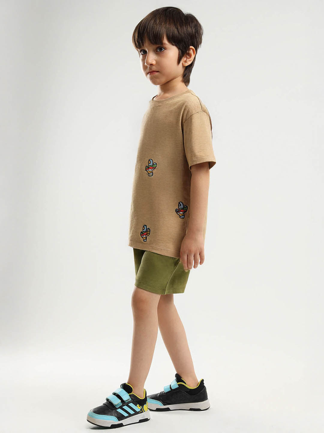 Safari Embroidered Cotton Tee & Shorts Set