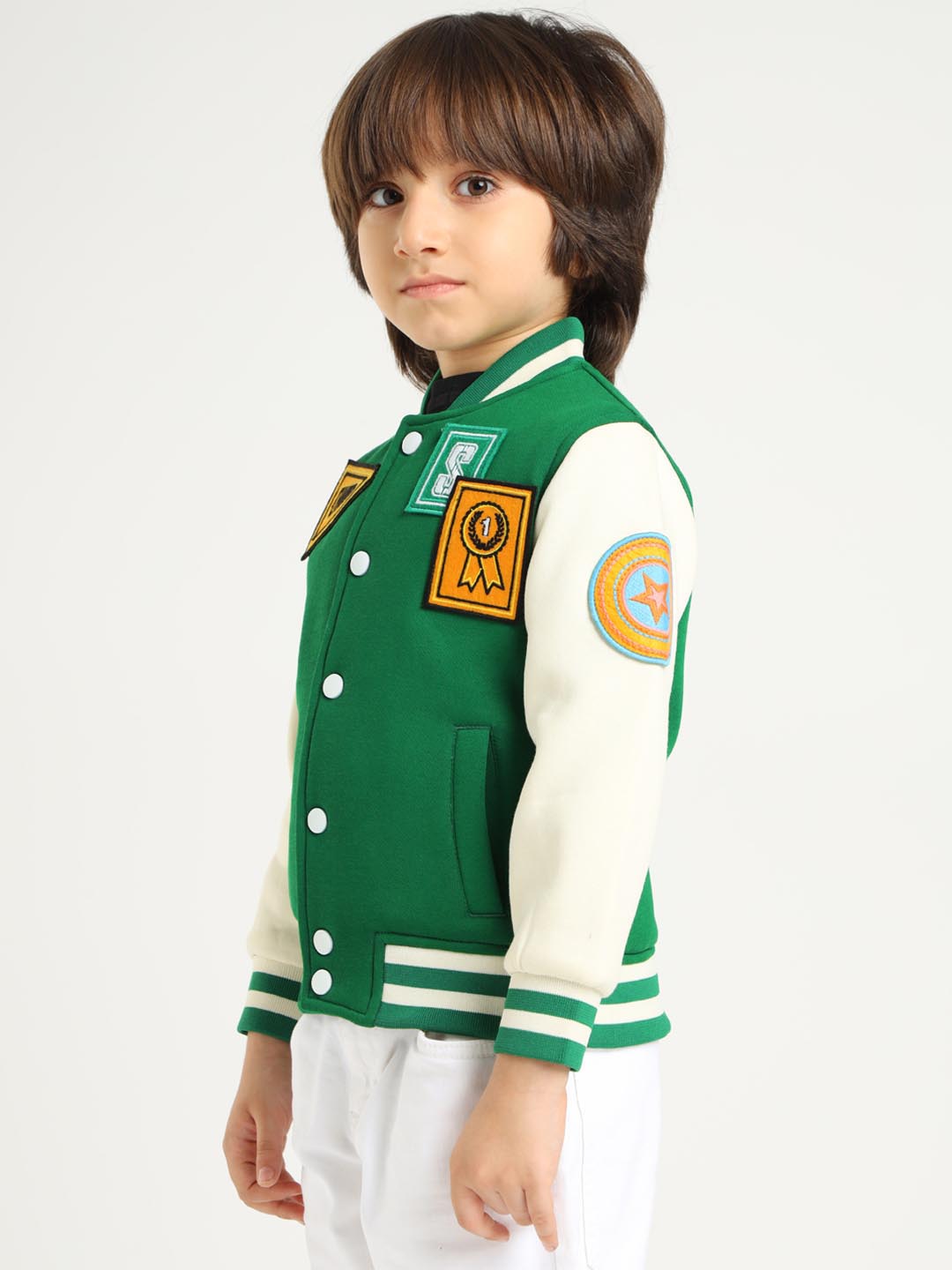 Green Champion Embroidered Varsity Jacket