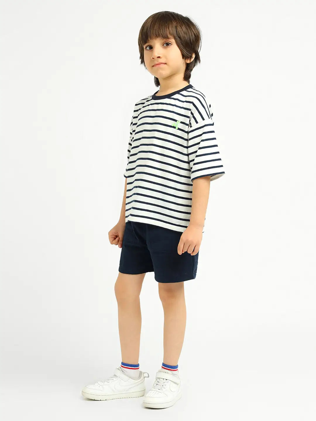 Deep Sea Striped Cotton Tee & Shorts Set