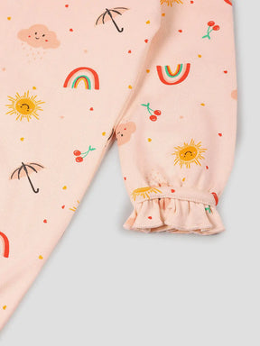 Chasing Rainbows Footed Cotton Sleepsuit- Pack of 2