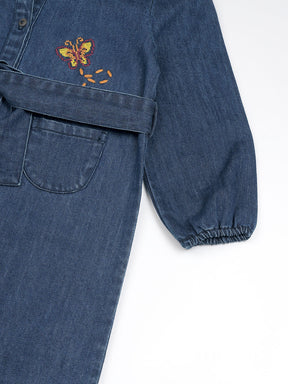 Gamer Girl Embroidered Denim Dress