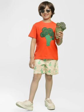 Broccoli Drop Shoulder Cotton Tee