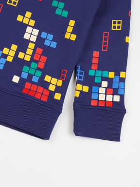 Pixel Block Cotton Sweat & Joggers Set