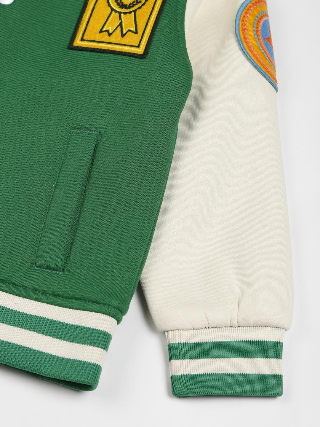 Green Champion Embroidered Varsity Jacket