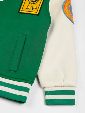 Green Champion Embroidered Varsity Jacket