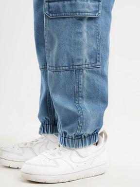 Relaxed Cotton Denim Joggers