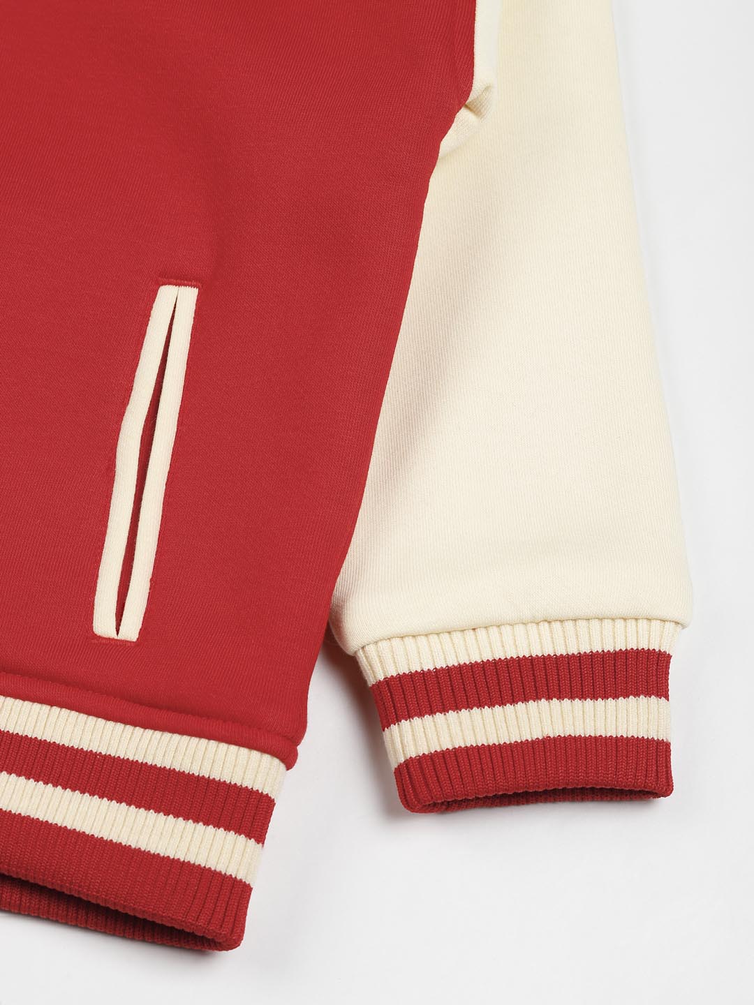 Red Champion Embroidered Varsity Jacket