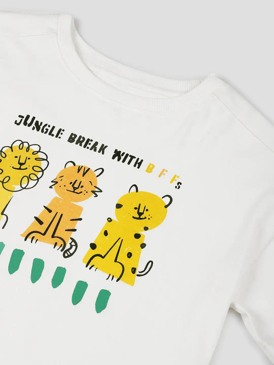 Jungle BFF Drop Shoulder Cotton Tee- Pack of 3