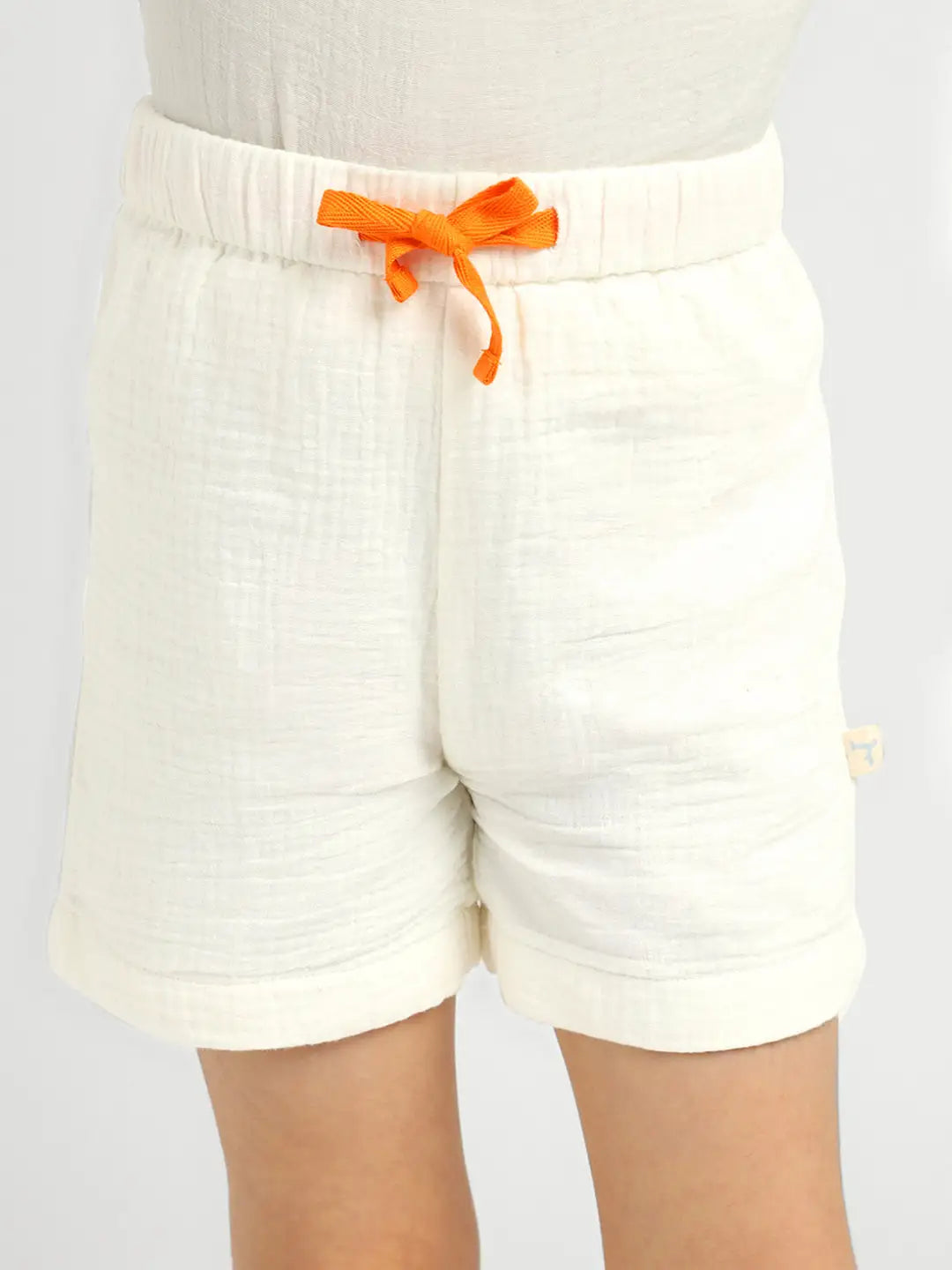 Cloudy Crinkled Cotton Shirt & Shorts Set