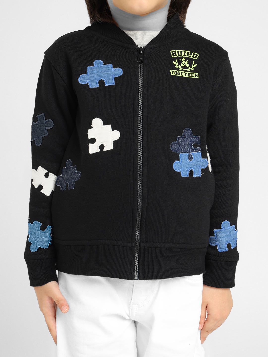 Puzzle Applique Work Bomber Jacket