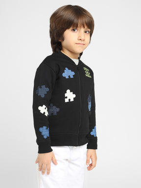 Puzzle Applique Work Bomber Jacket