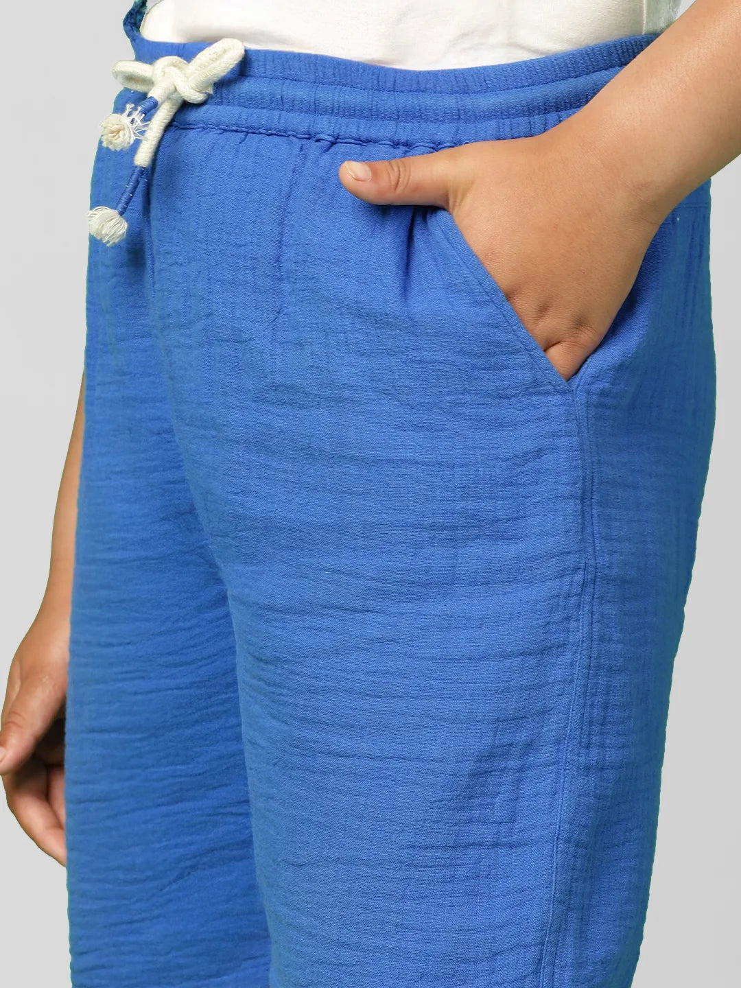 Ocean Crinkled Cotton Bermuda Shorts