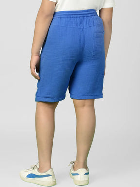 Ocean Crinkled Cotton Bermuda Shorts