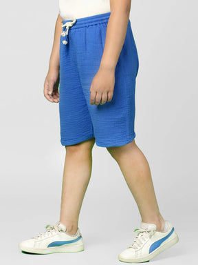 Ocean Crinkled Cotton Bermuda Shorts