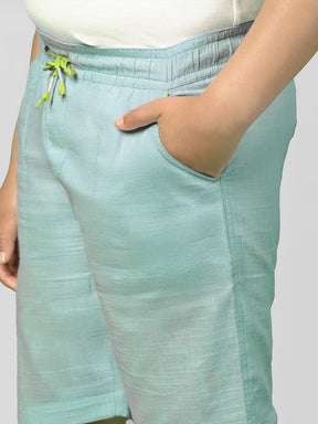 Blue Lagoon Cotton Bermuda Shorts