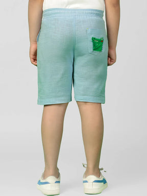 Blue Lagoon Cotton Bermuda Shorts