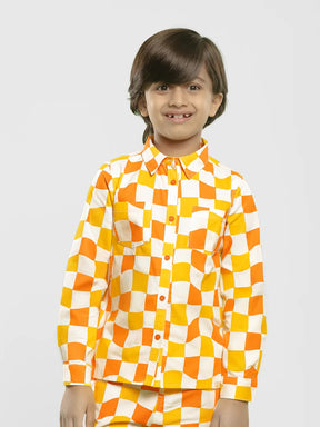 Citrus Checked Cotton Shirt