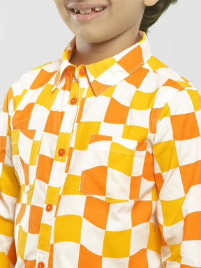 Citrus Checked Cotton Shirt