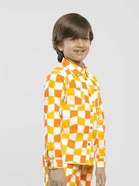 Citrus Checked Cotton Shirt