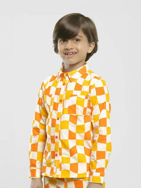 Citrus Checked Cotton Shirt